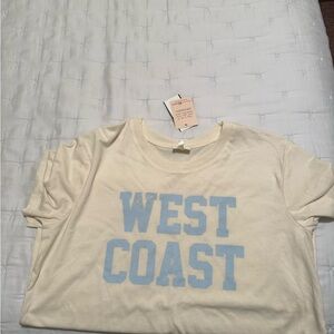 West Coast Women's Cream and Blue Tee